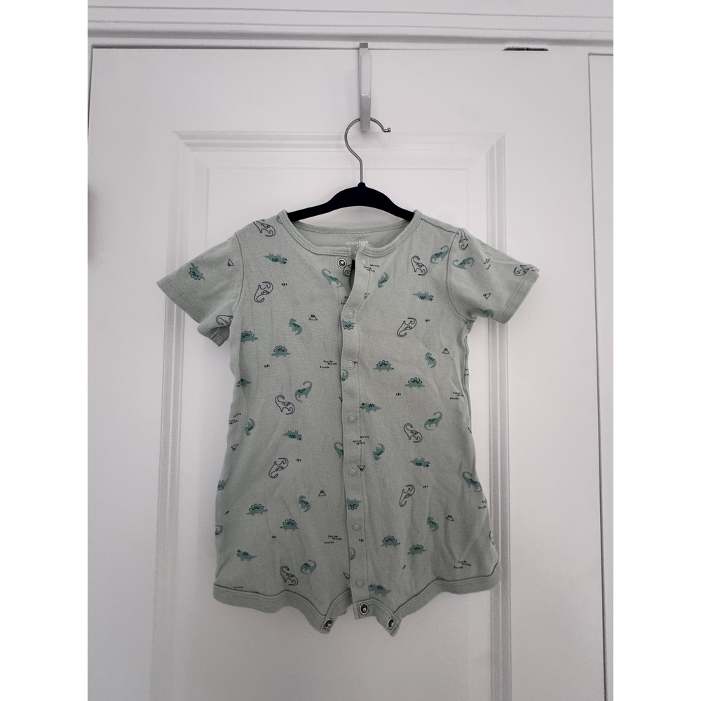 Carter's Dino Pattern Short Sleeve Romper Size 18mo